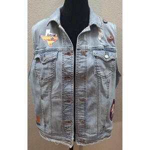 Houston Astros Adult Plus Size X Denim Vest Baseball Jean Jacket MLB  Original